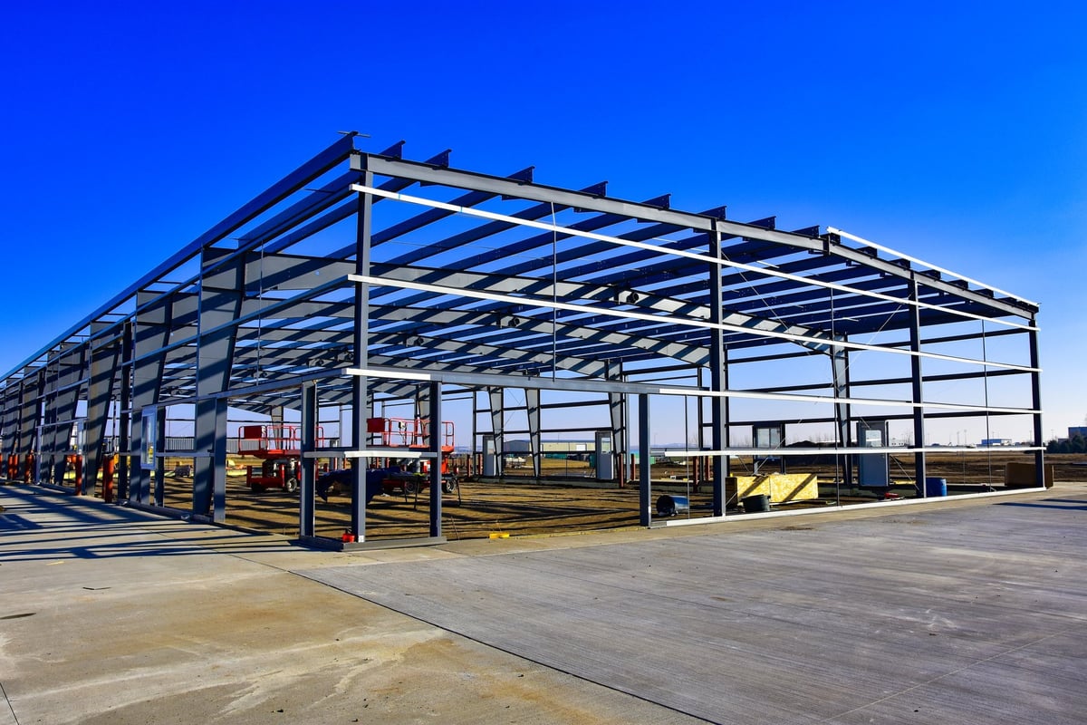 New commercial structure under construction in a growing Ontario urban area